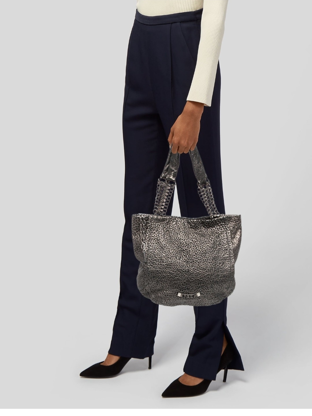 Jimmy Choo Textured Shoulder Tote